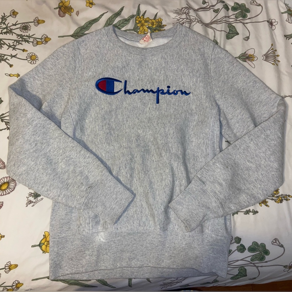 Brand New Gray Champion Weave Crewneck